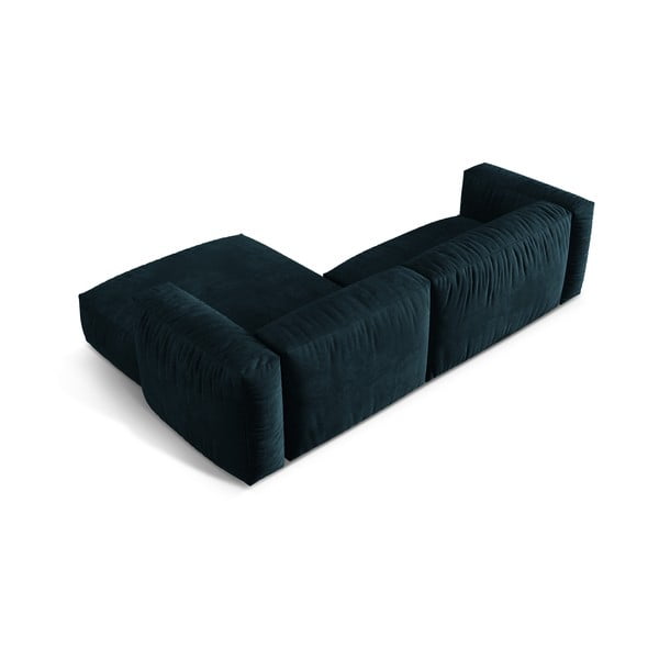 Tamno plava baršunasti kutna garnitura (s desnim kutom/s ležaljkom) Martina – Micadoni -image-4