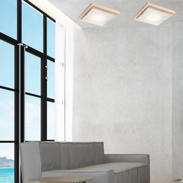 Smeđa/u prirodnoj boji stropna svjetiljka 30x30 cm Pedro – LAMKUR-image-2