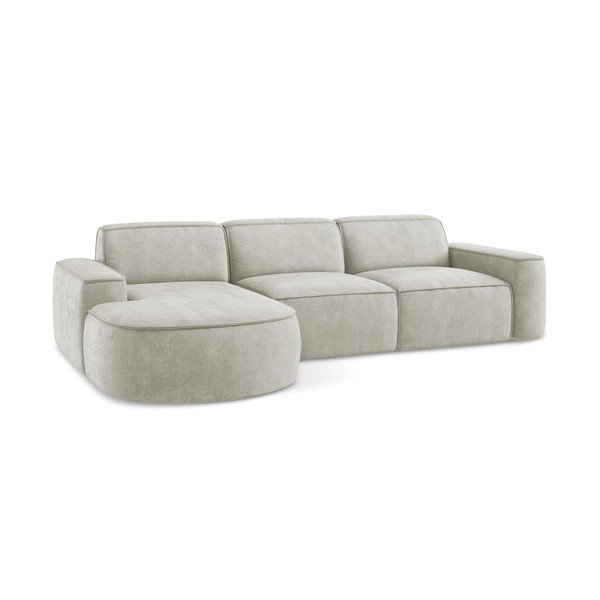 Krem kutna garnitura od šenila (s lijevim kutom/s ležaljkom) Omao – Makamii-image-4