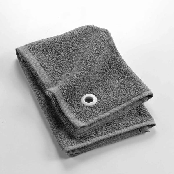 Antracitno sivi pamučan ručnik od frotira 50x50 cm Cuistot – douceur d'intérieur