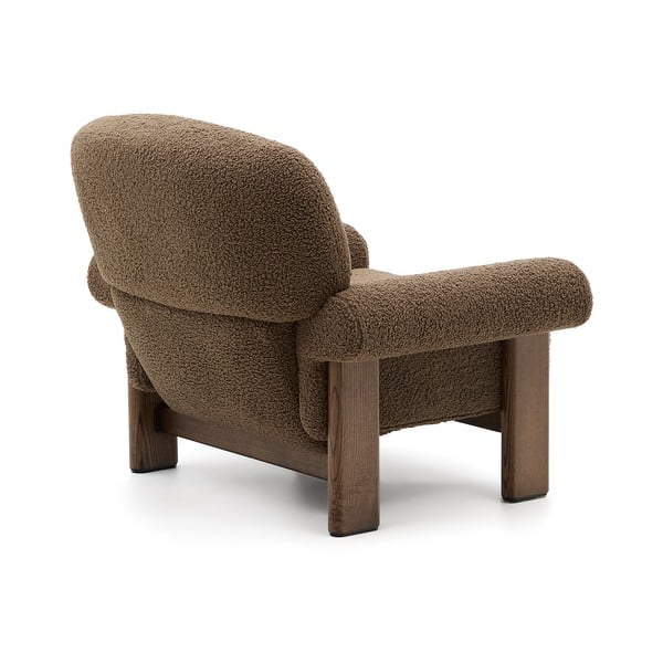 Smeđa fotelja od bouclé tkanine Nema – Kave Home-image-3