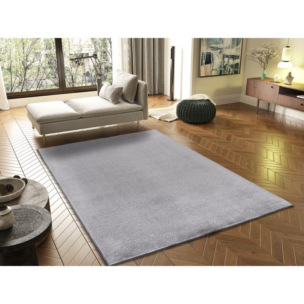 Sivi tepih od mikrovlakana 80x150 cm Coraline Liso – Universal-image-1