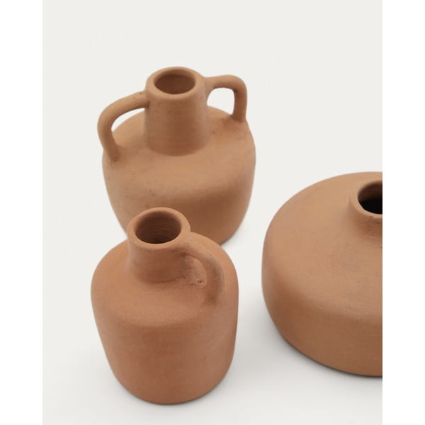 Narančaste vaze u setu 3 kom od terakote (visina 6 cm) Sofra – Kave Home-image-1