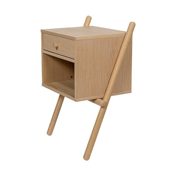 Noćni ormarić u dekoru hrasta u prirodnoj boji Wiru – Woodman-image-3