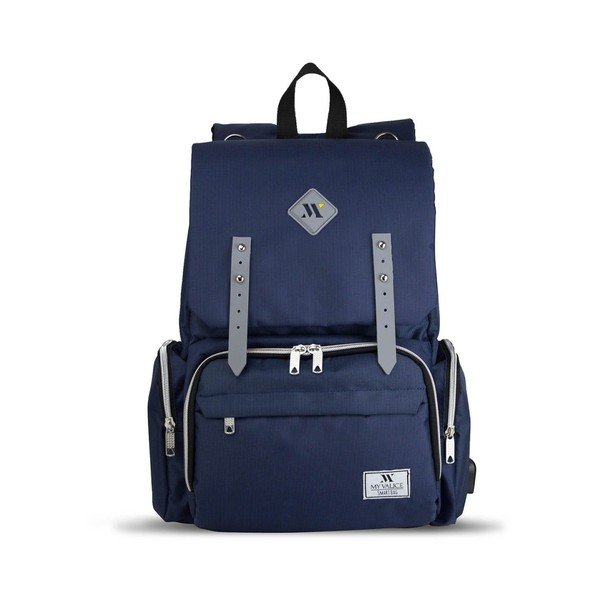 Tamnoplavi ruksak za majke s USB priključkom My Valice MOTHER STAR Baby Care Backpack-image-3