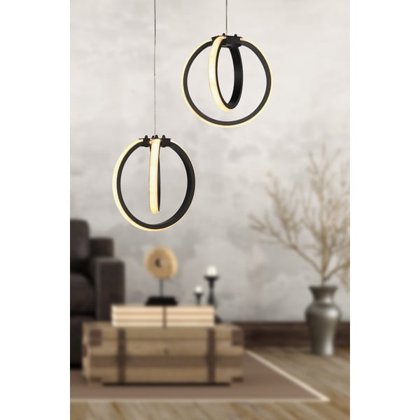 Crna metalna LED viseća svjetiljka ø 20 cm Sezen – Squid Lighting-image-1