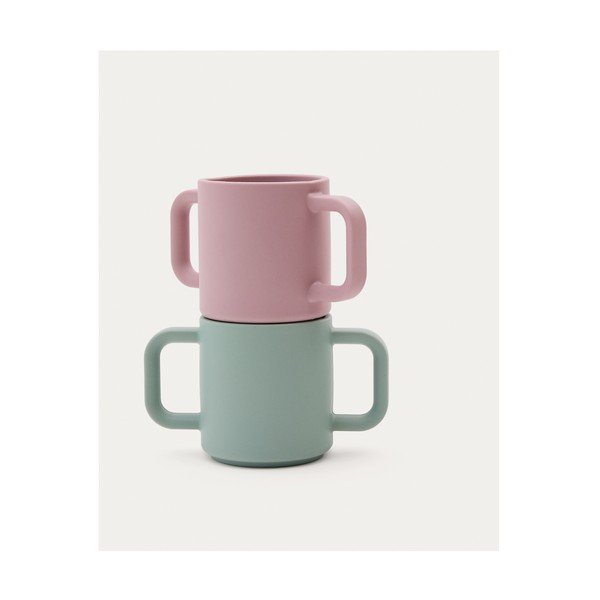 Svijetlo ružičaste/tirkizne silikonske dječje šalice u setu 2 kom Lili – Kave Home-image-4