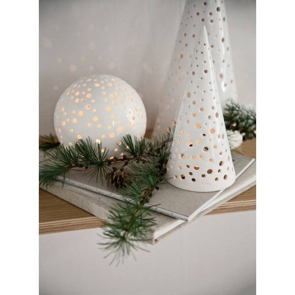 Bijeli božićni porculanski svijećnjak Kähler Design Nobili, visina 19 cm-image-1