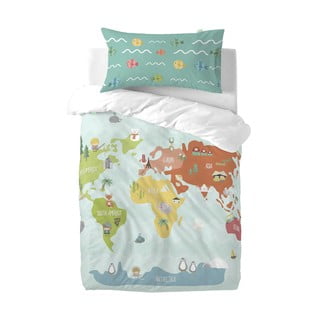 Dječija posteljina od čistog pamuka Happynois World Map, 115 x 145 cm