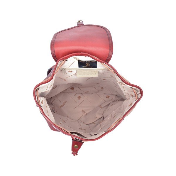 Crveni kožni ruksak Sofia Cardoni Cindy-image-3