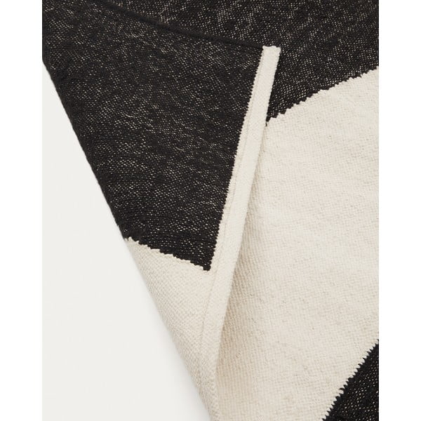 Crni/krem obostrani/ručno rađen tepih od mješavine jute 160x230 cm Sotty – Kave Home-image-3