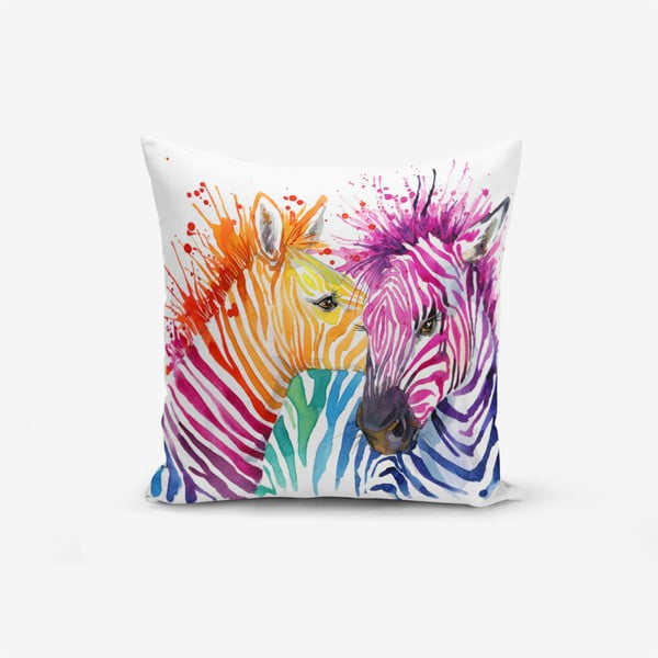 Jastučnica s primjesom pamuka Minimalist Cushion Covers Colorful Zebras Oleas, 45 x 45 cm