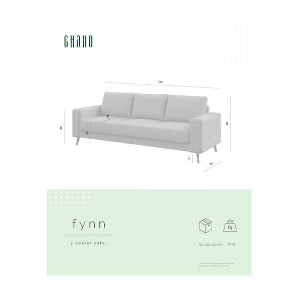 Tamno plava sofa 233 cm Fynn – Ghado-image-3