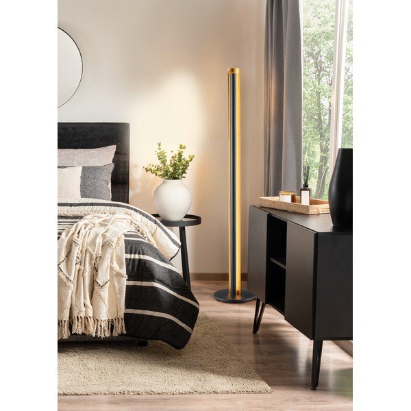 Crna LED stojeća svjetiljka s mogućnosti zatamnjivanja (visina 142,5 cm) Texel – Trio-image-1