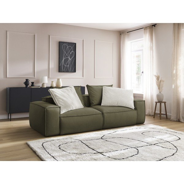 Zelena sofa od imitacije kože 260 cm Boheme – Bobochic Paris-image-1