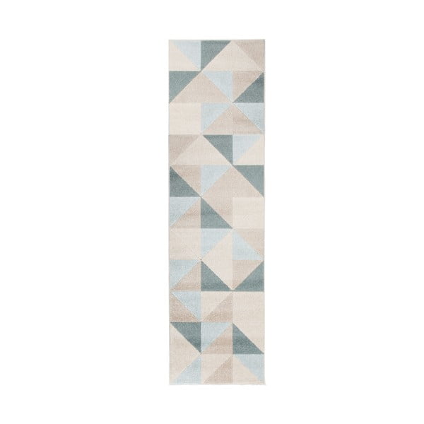 Bež-plavi tepih Flair Rugs Urban Triangle, 60 x 220 cm