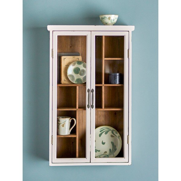 Bijela vitrina od masivne jele 50x80x14 cm Hazem – Bloomingville-image-2