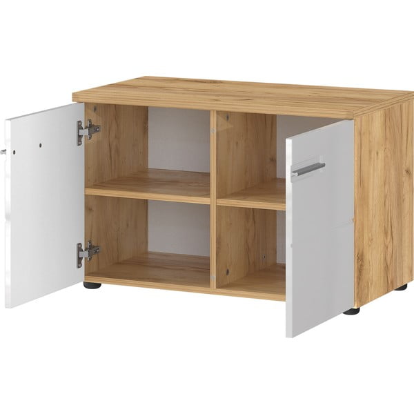 Bijeli ormarić za cipele u dekoru hrasta s klupom Aledo - Germania-image-3