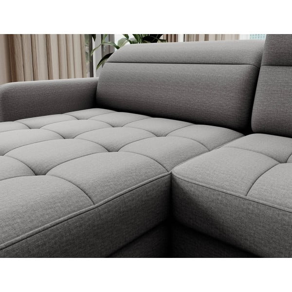 Svijetlo siva baršunasti sklopiva/s prostorom za odlaganje kutna garnitura (s desnim kutom/u obliku slova "U") Berrto – ELTAP-image-4