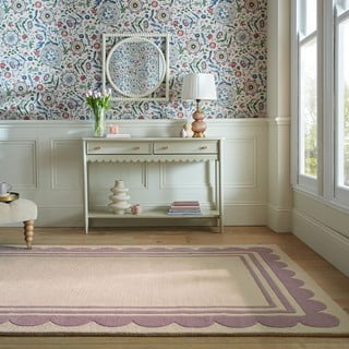 Ljubičasti/u prirodnoj boji ručno rađen vunen tepih 160x230 cm Lois Scallop – Flair Rugs
