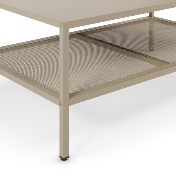 Krem metalni stolić za kavu 60x100 cm Fayna – Marckeric-image-2