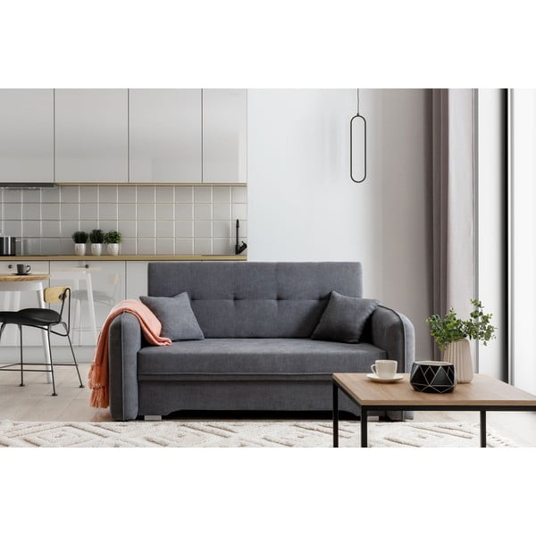 Siva sklopiva/s prostorom za odlaganje sofa od šenila 155 cm Laine – ELTAP-image-1