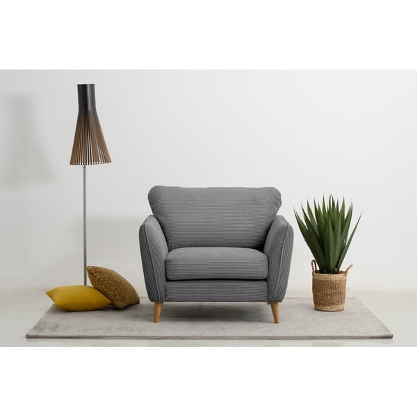 Tamno siva fotelja od samta Paris – Scandic-image-1