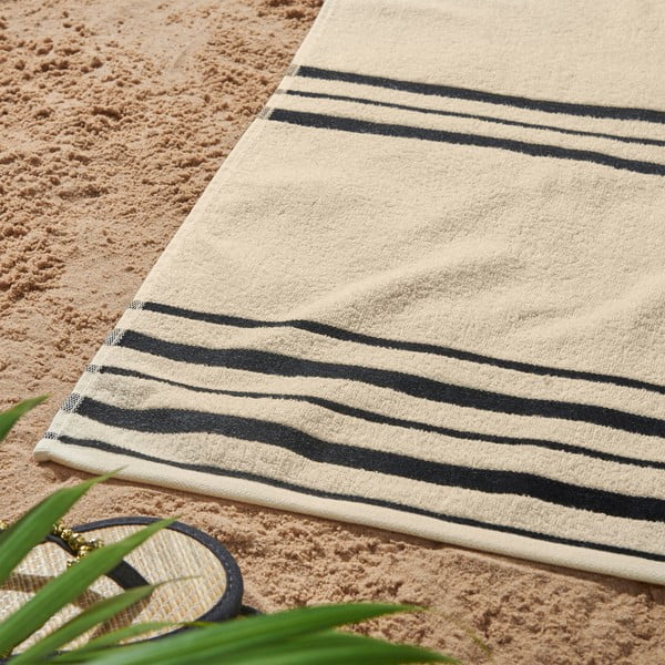 Bež ručnik za plažu 75x150 cm Banded Stripe – Catherine Lansfield-image-2