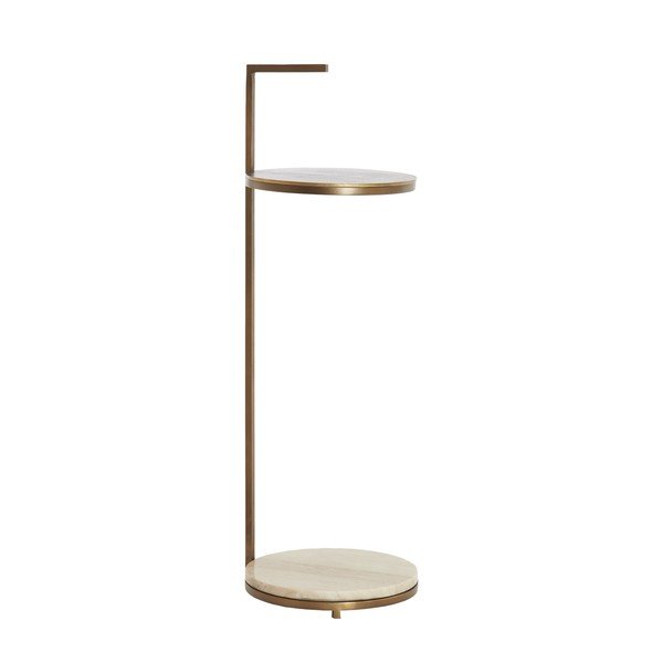 Okrugao pomoćni stol s mramornom pločom ø 26 cm Leda – Light & Living