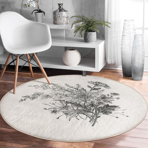 Krem periv/pogodan za robotski usisavač okrugli tepih ø 80 cm Comfort – Mila Home-image-2