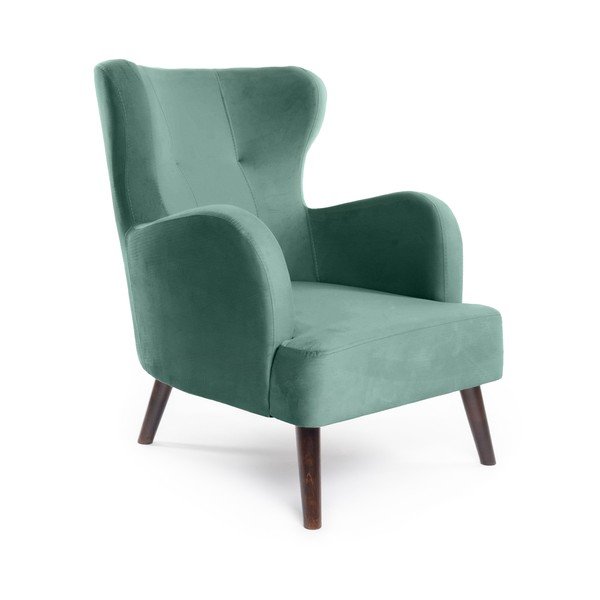 Mentol zelena baršunasti wing fotelja Noemye – Bonami Selection