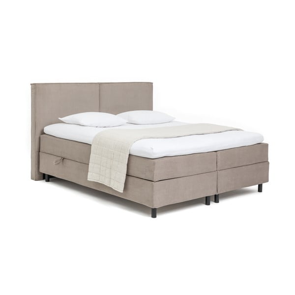 Smeđe-sivi  boxspring krevet s prostorom za odlaganje 180x200 cm Elva Bold – Bonami Selection
