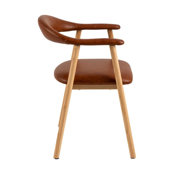 Konjak smeđe/u prirodnoj boji blagovaonske stolice u setu 2 kom od umjetne kože Addi – Actona-image-3