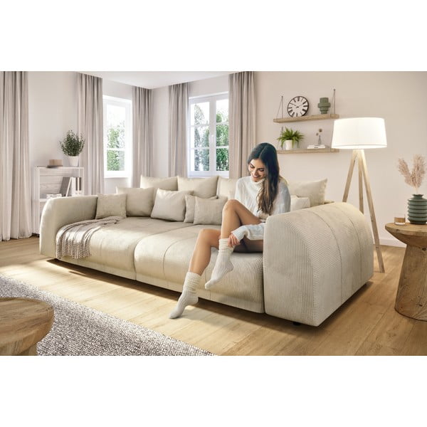 Krem sofa od samta 310 cm Vanessa – Ropez-image-4