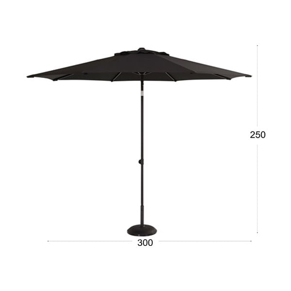 Crni suncobran Hartman, Ø 300 cm-image-1