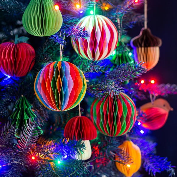 Papirnat ukas za božićno drvce ø 8 cm Honeycomb Apple – Sass & Belle-image-2