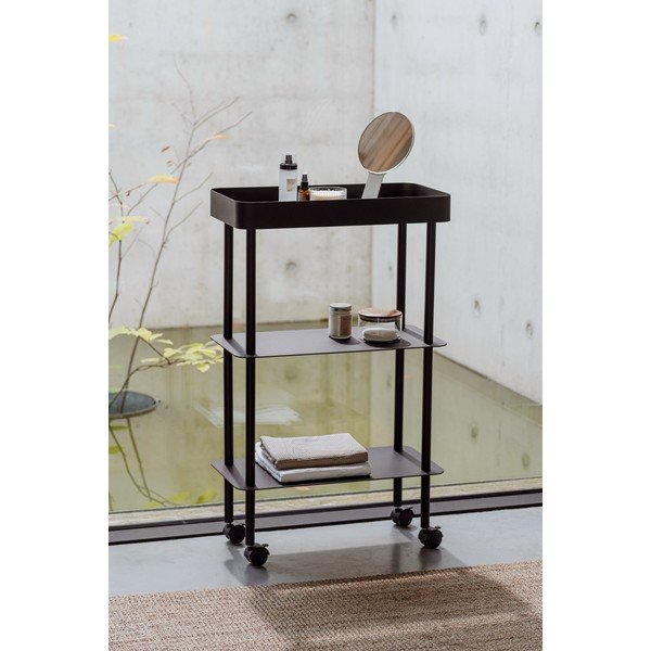 Crni metalni regal na kotačima 60x97x30 cm Nolle – noo.ma-image-1