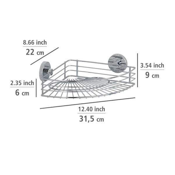 Samostojeća kutna polica Wenko Vacuum-Loc, opterećenje do 33 kg-image-4