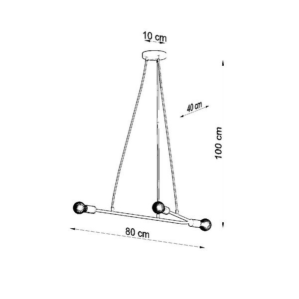 Crna viseća lampa 80x40 cm Latomia - Sollux-image-3