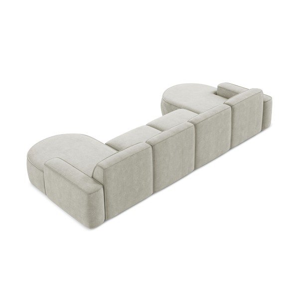 Krem kutna garnitura od šenila (u obliku slova "U") Omao – Makamii-image-3