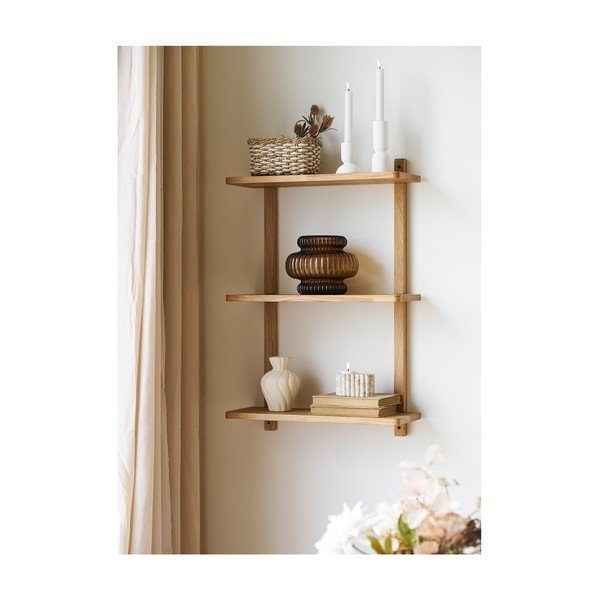Polica s više razina od punog hrasta u prirodnoj boji 20 cm Townsville – House Nordic-image-1