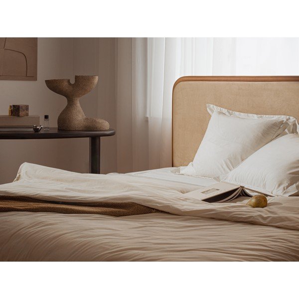 Narančasti tapecirani bračni krevet s podnicom 200x200 cm Aveline – Micadoni -image-4