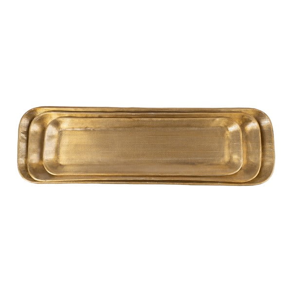 Metalni ukrasni pladnjevi 3 kom 14x48 cm Grau – Ixia