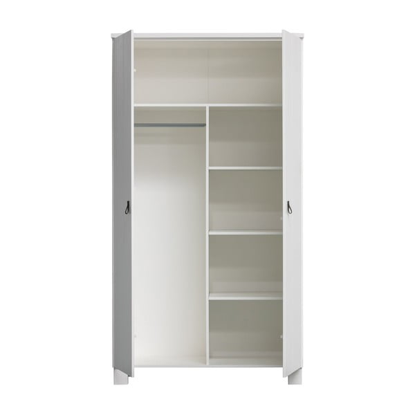 Bijeli ormar od masivnog bora 111x202 cm Ties – WOOOD-image-2