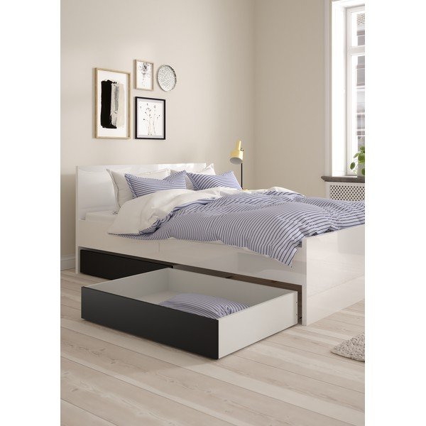 Crne ladice za ispod kreveta u setu 2 kom Naia – Tvilum-image-1