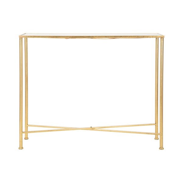 Bijeli/u zlatnoj boji pomoćni stol sa staklenom pločom stola 35x100 cm Butterflies – Mauro Ferretti-image-3