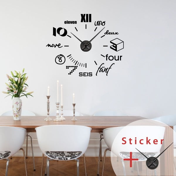 Set naljepnica i zidnih satova Ambiance Multilanguages-image-1