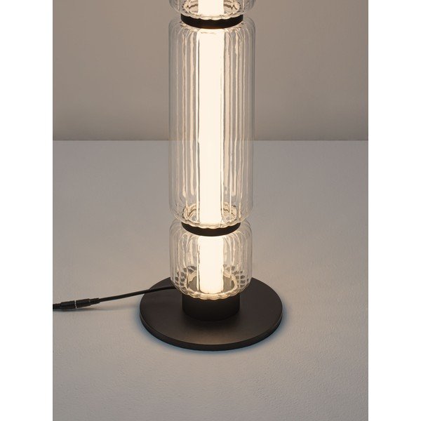 Mat crna staklena LED stojeća svjetiljka (visina 123 cm) Liesa – Nova Luce-image-1