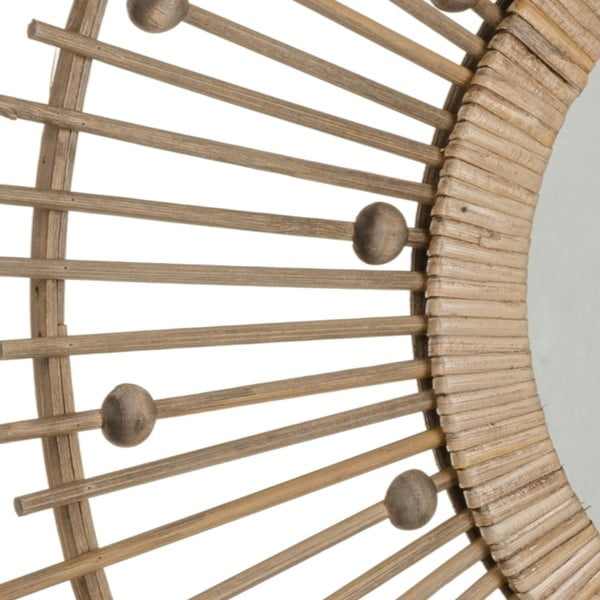 Zidno ogledalo s okvirom od bambusa ø 70 cm Sol – Ixia-image-2