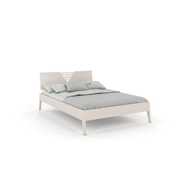 Bijeli bračni krevet od borovine Skandica Visby Wolomin, 160 x 200 cm